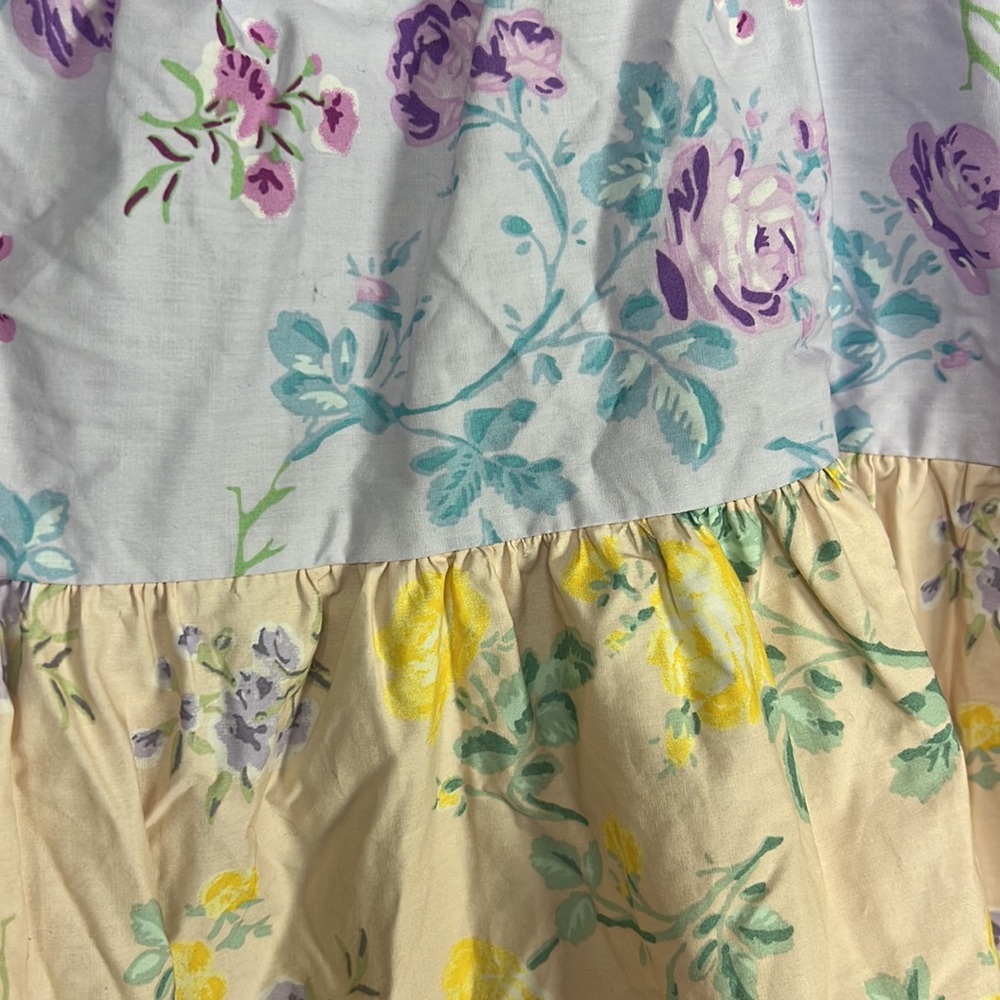 LoveShackFancy Pastel Floral Tiered Mini Dress in Lavender, Pink, Yellow - Picture 12 of 13
